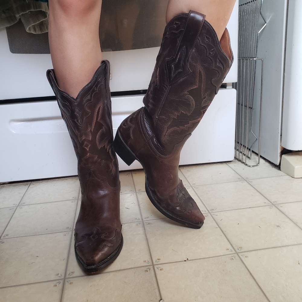 Resistol RANCH Women's Cowboy Boots Western Size 7.5B Leather Mexico - Picture 5 of 10